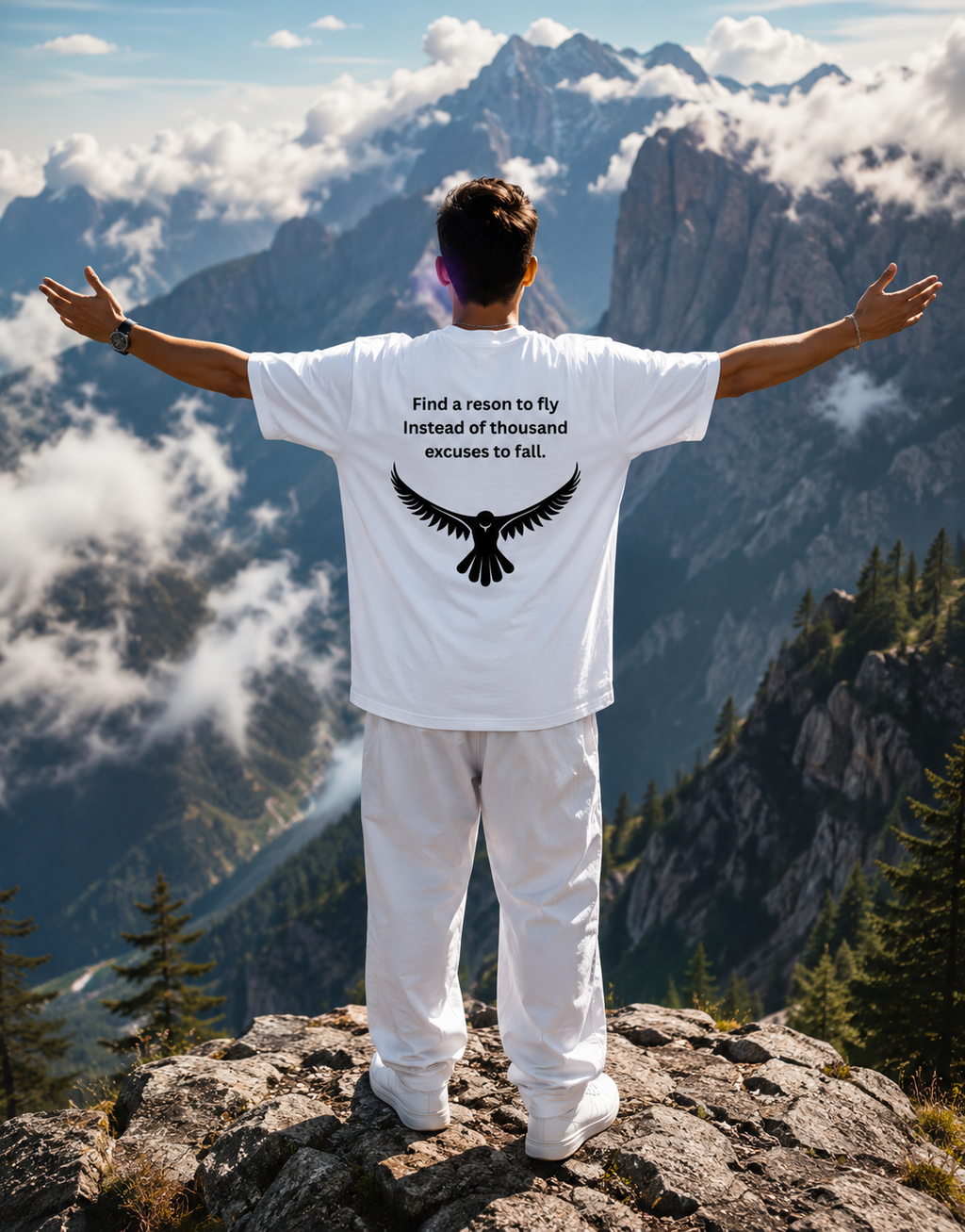 Eagle printed-white