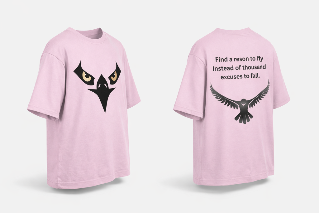 Eagle printed-Light baby pink