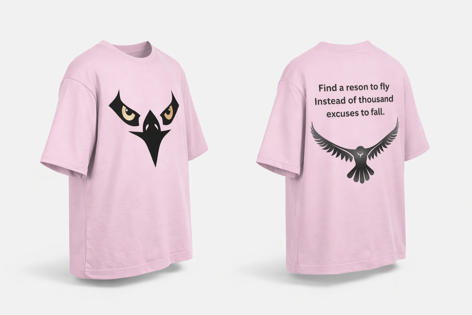 Eagle printed-Light baby pink