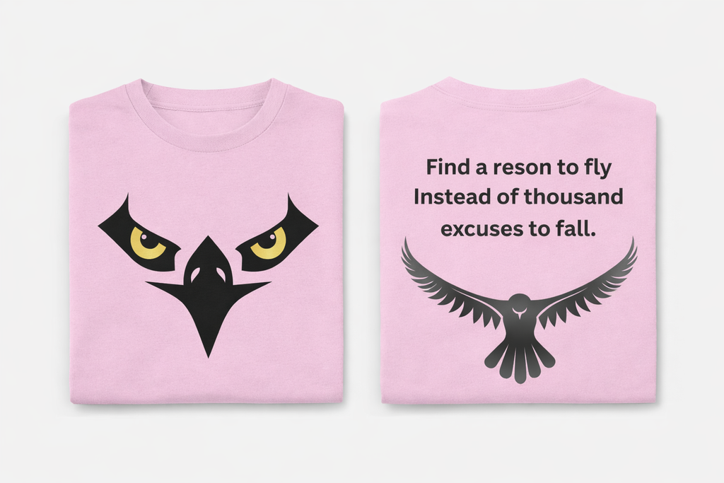 Eagle printed-Light baby pink