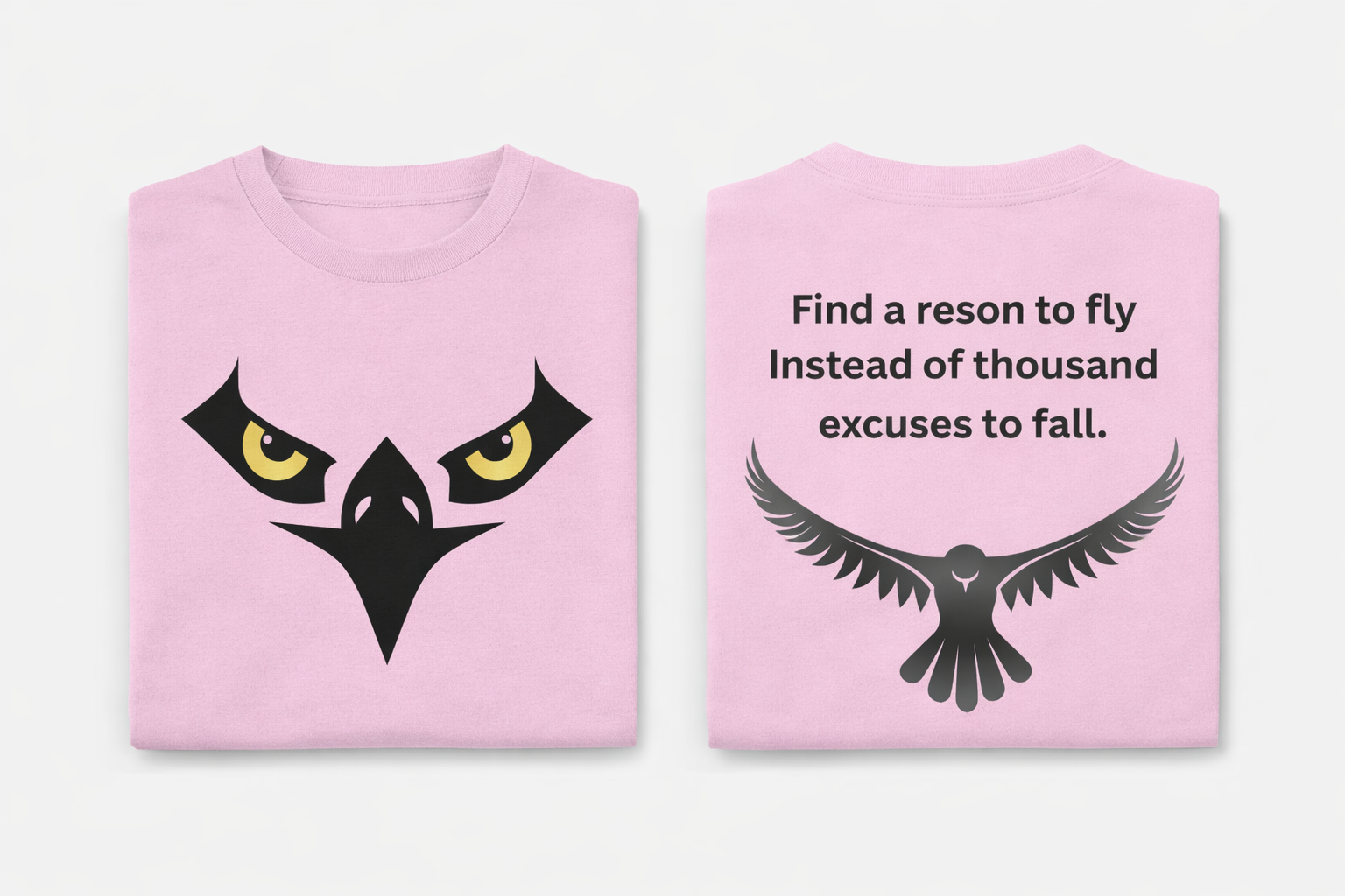 Eagle printed-Light baby pink